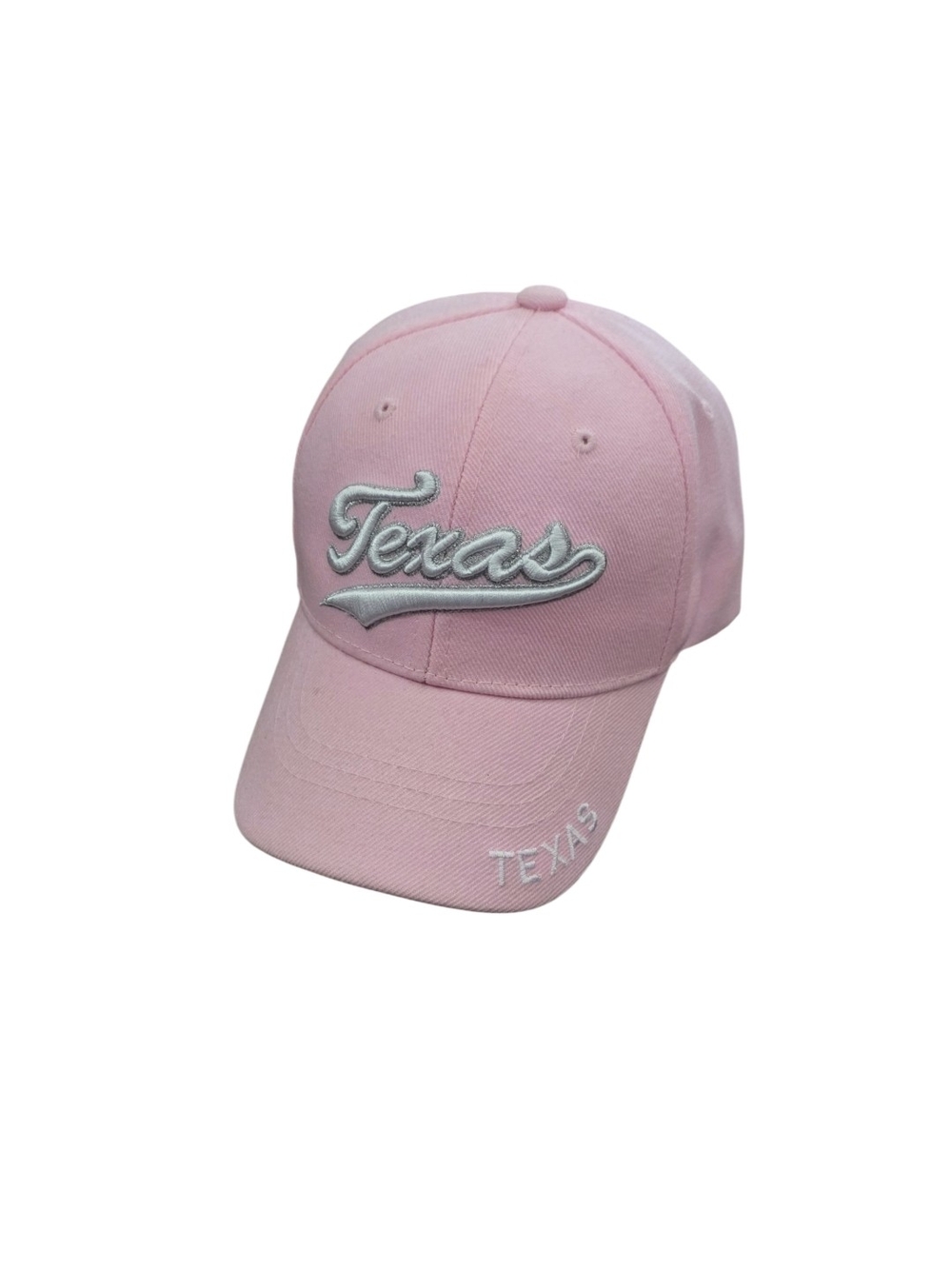 Texas Baseball Cap Script Embroidered Pink Adjustable Small - Picture 3 of 9